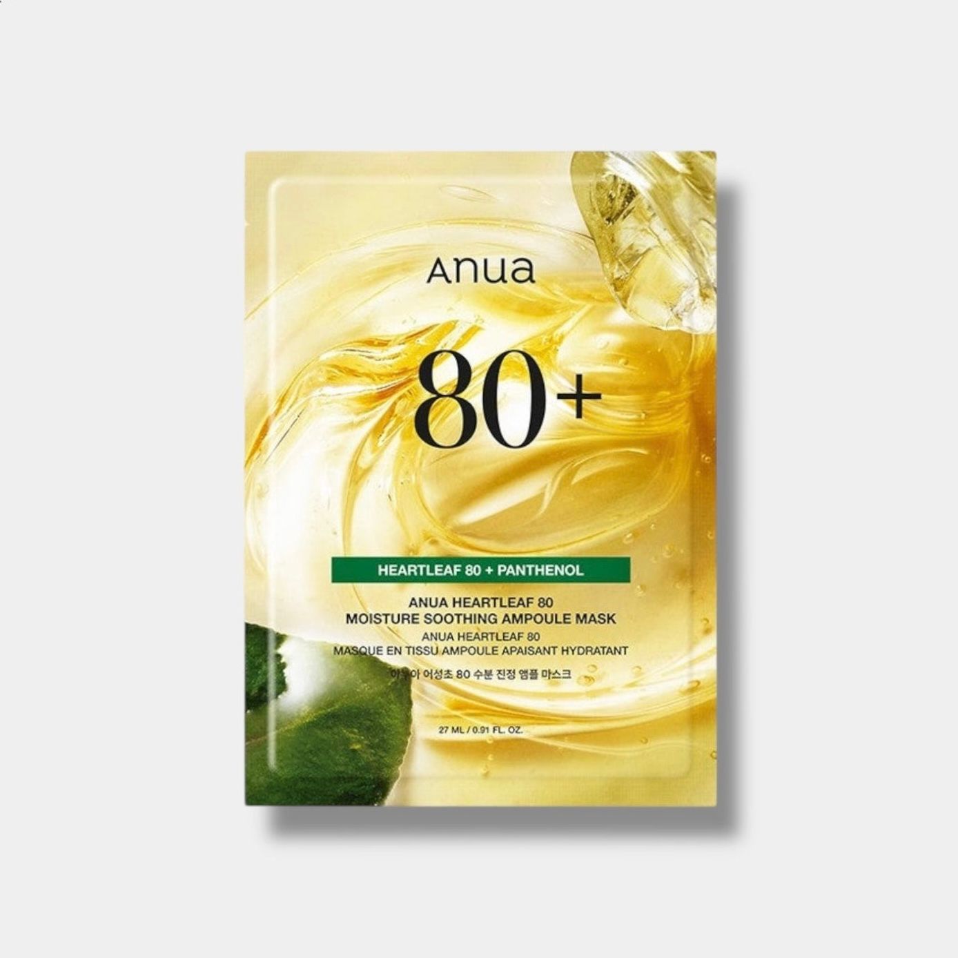 Anua Heartleaf 80+ Panthenol Moisture Soothing Ampoule Mask, 1 Sheet Mask